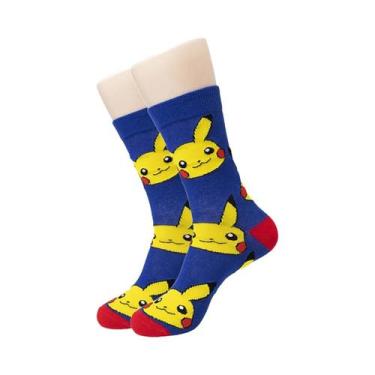 Imagem de Meias Longas Masculinas Pokémon Pikachu Eevee Gengar Desenho Animado A