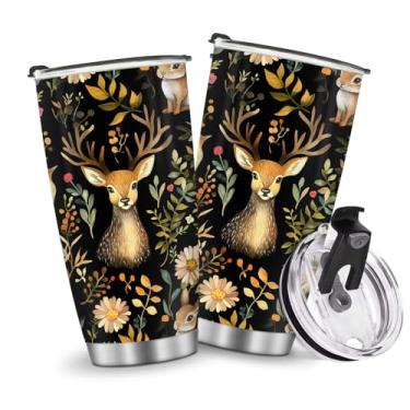 Imagem de Copos de café isolados caneca de viagem garrafa de água 590 ml homens gelados quentes e frios lidar com cervos de metal presentes para Natal, aniversário, dia das crianças, presente de aniversário