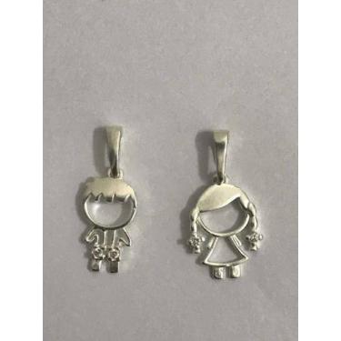 Imagem de Pingente Menino E Menina Prata Legítima 925 - Lojas La&Amp;Ny, 2, Prat