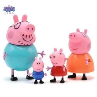 Imagem de Brinquedo Infantil Peppa Pig 4 Bonecos Miniaturas Amigos E Familia Edu