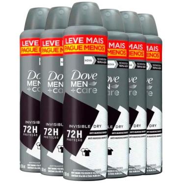Imagem de Kit Desodorante Aerosol Dove Men Invisible Dry 250ml C/6 Unidades