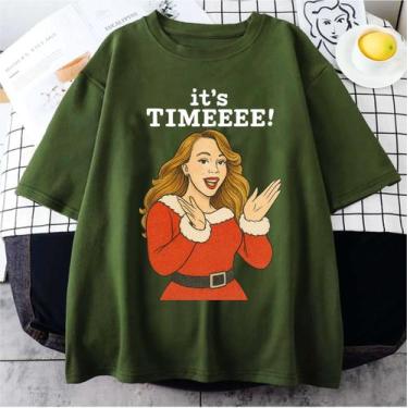 Imagem de Camiseta Mariah It's Time All I Want For Christmas Natal Unissex, Verd