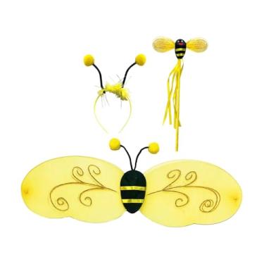 Imagem de Vaveren Fantasia de Abelha com Asas - Adereço Fotográfico Infantil para Apresentação em Festivais, E Varinha de Tiara