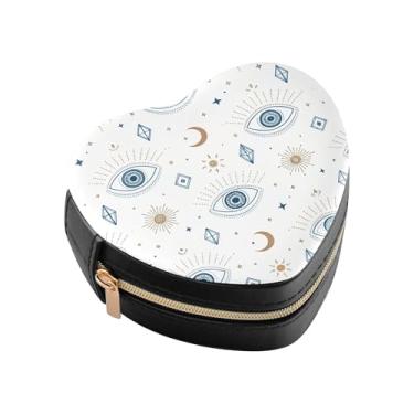 Imagem de Burbuja Caixa de joias mágica em forma de coração, mini estojo de joias de viagem para mulheres e meninas, estojo portátil organizador de armazenamento para brincos, anéis, colares e pulseiras