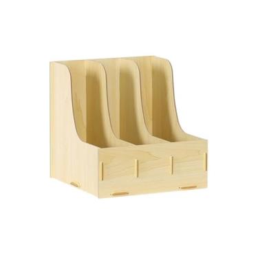 Imagem de Escritório Organizador de mesa A4, classificador papéis, porta-arquivos revistas, vertical, horizontal, material papelaria, armazenamento Organizador de mesa(Natural)