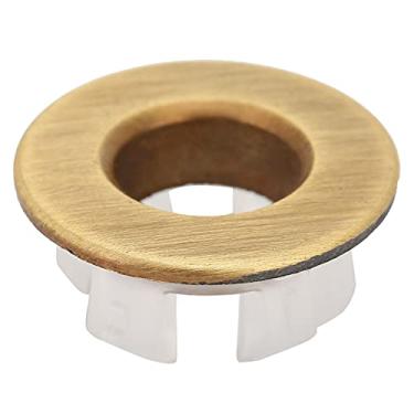 Imagem de Tampa de transbordamento de pia de latão brilhante brilhante resistente à corrosão furo de pia de banheiro decoração circular anel sobressalente para potes de cerâmica e ralos de (Bronze Antigo)