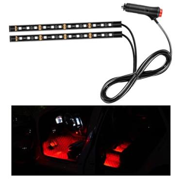 Imagem de Ohleats Fita de LED para carro, 24 luzes LED RGB para ambientes interiores automotivos, isqueiro sob o painel, luz noturna ambiente, kit de iluminação de lâmpada decorativa de interiores acessórios