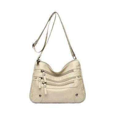 Imagem de Bolsa Transversal Estilosa Para Mulheres Com Múltiplos Zíperes Em mate