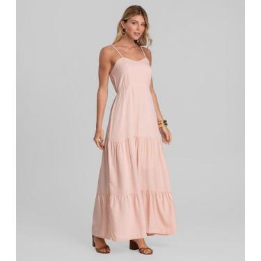 Imagem de Vestido Longo Feminino De Alça Em Viscose Dianna Marrom, M, Marrom