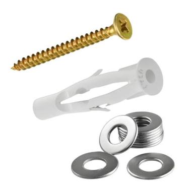 Imagem de Kit 25 Parafuso Chipboard 5,0x60 Ciser + 25 Bucha 8 Fu + 25 Arruela 1/