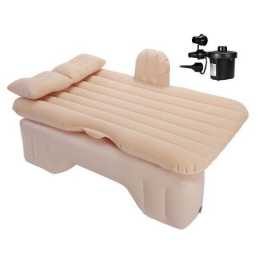Imagem de Colchão Cama Inflável Para Carro Com Bomba Elétrica 12v Vg Plus Bege