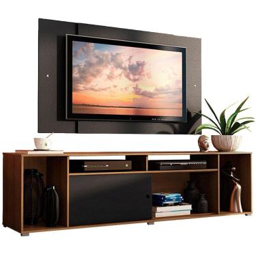 Imagem de Rack Cancun e Painel Tv até 58" Rustic/preto Madesa