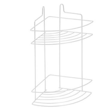 Imagem de Porta Shampoo de Canto Duplo Suporte Branco Organização Banheiro