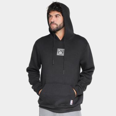 Imagem de Blusa Moletom NBA Com Capuz Masculina, Preto, G