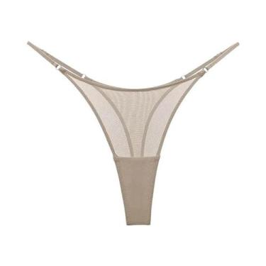 Imagem de Tanga Feminina Sexy Transparente De Renda E Tule Com Estampa De Escorp