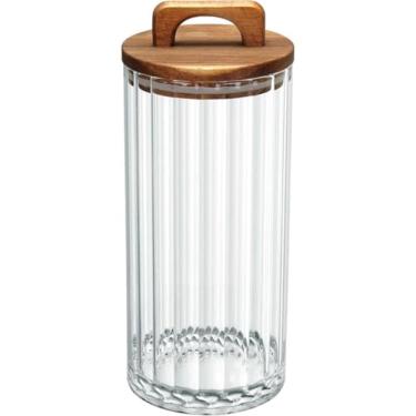 Imagem de POTE PORTA MATIMENTOS HOME&CO COM TAMPA MADEIRA BOROSSILICATO 1,3L 24x10x10cm TRANSPARENTE