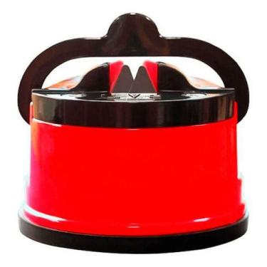 Imagem de Amolador Afiador De Facas Com Ventosa Vermelho - Nilo-imports
