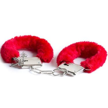Imagem de Algemas De Metal Erotica Revestida Com Pelucia Sexual Chaves Diversão Sex Shop Fantasia De Policia