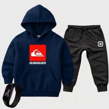 Imagem de Conjunto Infantil 3 Peças Moletom Calça moleton Relógio Digital Look Completo-Unissex
