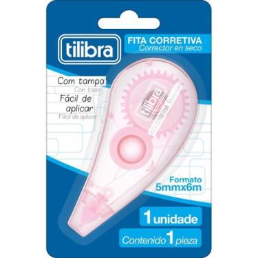 Imagem de Fita Corretiva Rosa Tilibra 6m 282936 Fita Corretiva Rosa Tilibra 6m 2