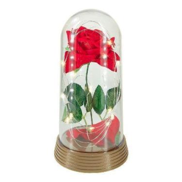 Imagem de Luminária A Bela E A Fera A Rosa Encantada Luzes De Fada G - Loja Amor
