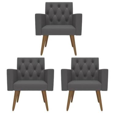 Imagem de Design Exclusivo Na Sala De Espera: Kit 3 Poltronas Capitonê - Móveis 