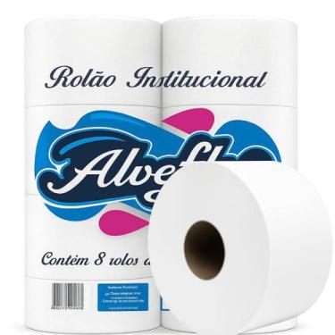 Imagem de Papel Higiênico Rolão Institucional Alveflor 300m C/ 8 Rolos