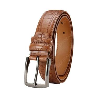 Imagem de Cinto De Couro Luxuoso Preto Para Homens, Alta Qualidade, Fivela Autom