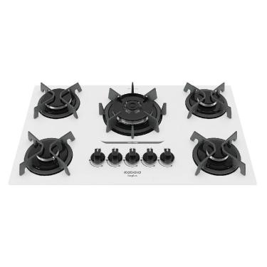 Imagem de Cooktop Itatiaia Itaplus 5 Bocas Vidro Branco Tripla Chama Bivolt (3700000495)