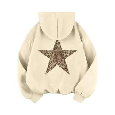 Imagem de Moletom Feminino Com Estampa De Leopardo E Estrelas, Hoodie Gráfico Y2