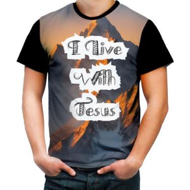 Imagem de Camiseta Colorida I live With Jesus Biblia Gospel 1 - Kasubeck Store®,