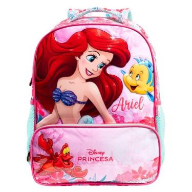 Imagem de Mochila Escolar Princesa Pequena Sereia Ariel 14702 Original - Disney
