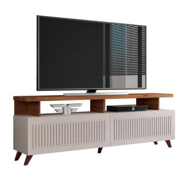 Imagem de Rack Bancada Londres Para TV Até 65" Polegadas - Grappa Moveis, Off Wh