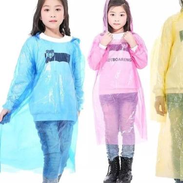 Imagem de Capa de Chuva Infantil de Plástico Descartavel Sem botão Tamanho Único