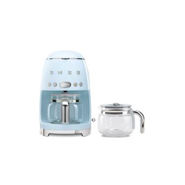 Imagem de Cafeteira Gotejamento Retro Smeg – 10 xícaras Programável com Jarra Extra Azul Pastel, DCF02 DCF12 – 120V