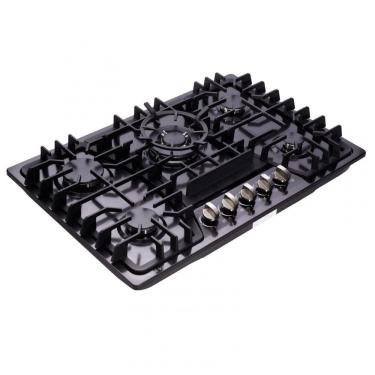 Imagem de Cooktop a Gás 5 Bocas Inox Escovado Embutir Queimadores Selados Dupla Alimentação 110V