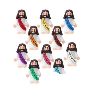 Imagem de Conjunto De Decorações Mini Jesus Com 10 Estátuas De Desenho Animado (