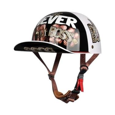 Imagem de Capacete Retro Vintage Aberto Para Adultos, Ideal Para Verão, Motocicl