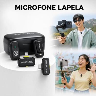 Imagem de Microfone Lapela Hollyland Lark A1 Combo Preto P/ iPhone e Android USB