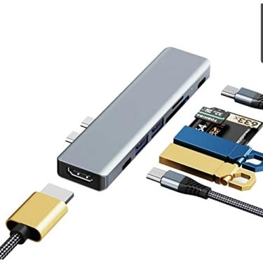 Imagem de Adaptador Hub Thunderbolt 7 em 1 com HDMI 4k Para Apple Macbook AIR 2018 - 2019 - 2020 E 2021 e Macbook AIR com Chip M1