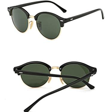 Imagem de Vintage Small Round Sunglasses Woman Retro Sun Glasses Female Fashion Half Frame Driving Shades Oculos De Sol,Black G15,china