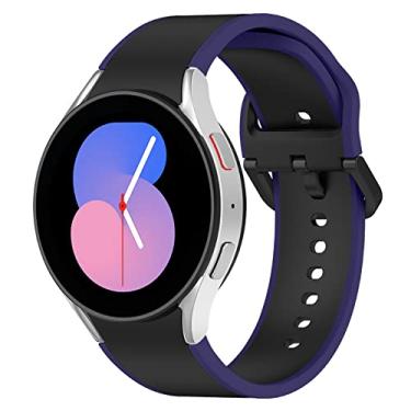 Imagem de Pulseira de silicone para Samsung Galaxy Watch 7/6/5/4/FE 40 mm 44 mm/Galaxy Watch 6 Classic 43 mm 47mm/5 Pro 45mm/4 Classic 42 mm 46 mm, 20 mm pulseira de silicone macio sem lacunas pulseira