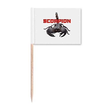 Imagem de Marcador de palito de dente robusto Scorpion Natural Insetos Decoração de festa