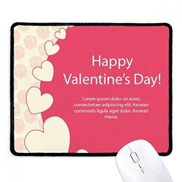 Imagem de Mousepad branco rosa Happy Valentine's Day Tapete de borracha para jogos
