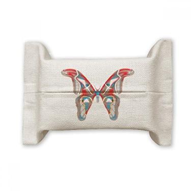 Imagem de Bolsa de linho de algodão com borboleta 3D na cor vermelha e azul