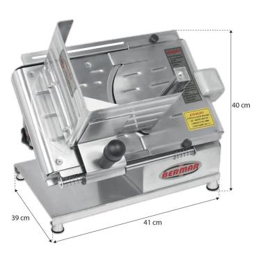 Imagem de Cortador Fatiador De Frios Semi Automático Inox Lâmina 20cm Bivolt Bermar