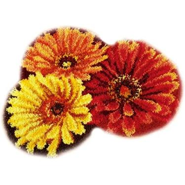 Imagem de Kits De Tapete Com Gancho De Trava Para Adultos, Crianças, Tapete Faça Você Mesmo, Kits De Fios De Crochê, Kits De Tapeçaria, Kits Para Fazer Tapetes Com Margarida, Tapete De Lona Impresso, Capach