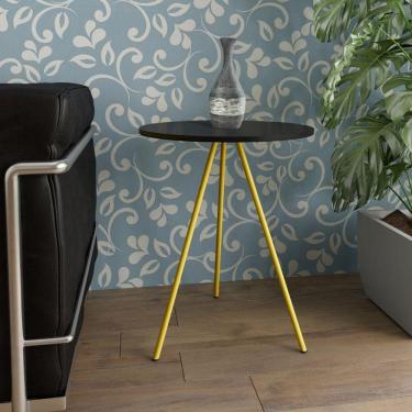 Imagem de Mesa Lateral Gabriela Wood Preto E Amarelo - Preto