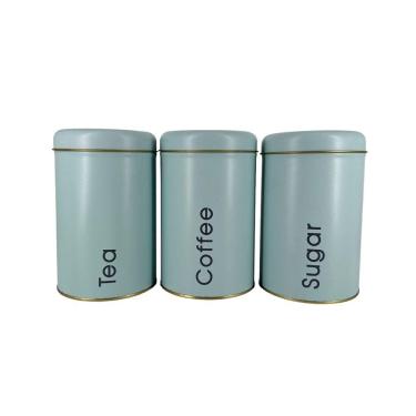 Imagem de Latas Porta Mantimento Jogo com 3 Pçs Decorativa 3 Cores