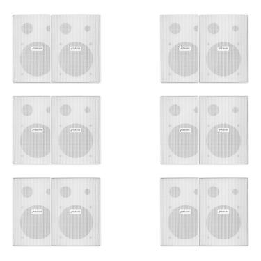 Imagem de Kit 12 Caixas de Som Acústica Frahm PS200 New Passiva Branca - 60 Watts Rms